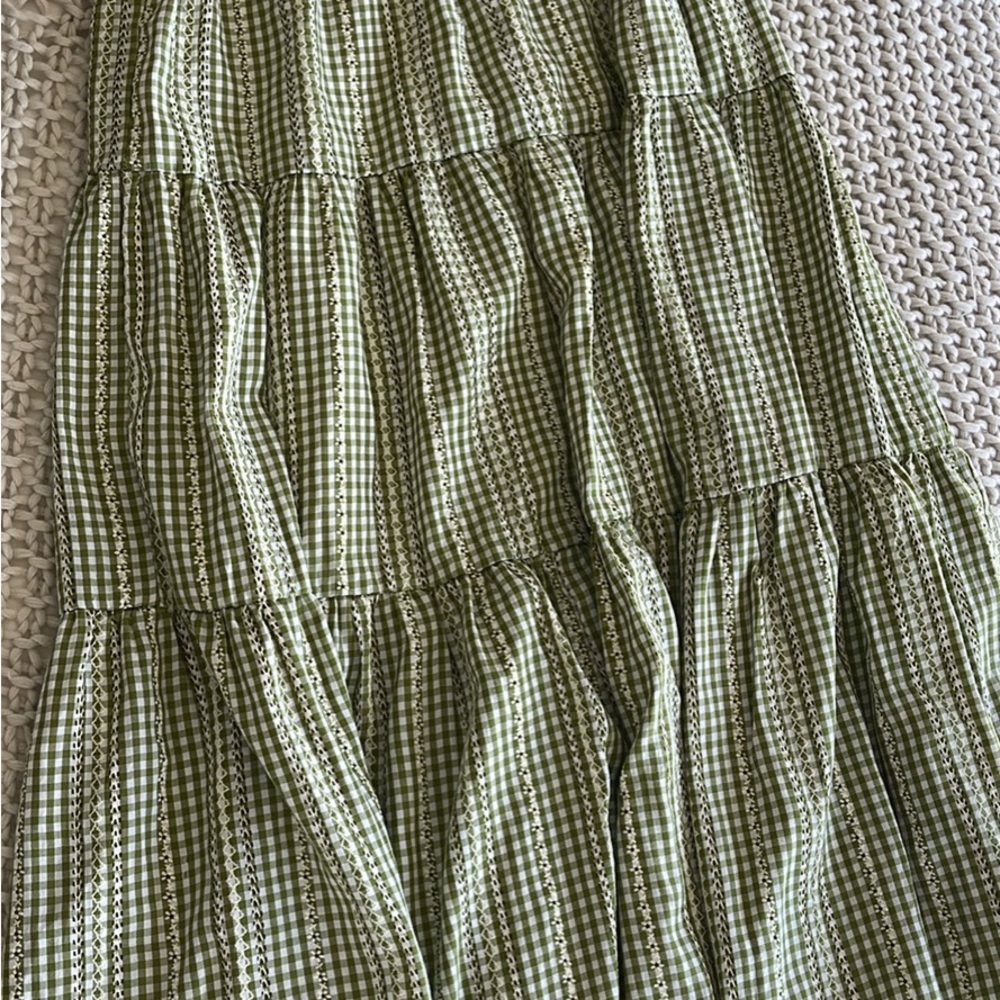 Princess Poly Green Plaid Tiered Skirt